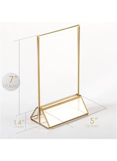 Generic Acrylic Gold Sign Holder,Wedding Table Numbers Picture Frames, Double Sided Menu Holders Picture Frames for Restaurants, Home, Photo Frames, Store (5 x 7- 24 Pack)  - Image 2