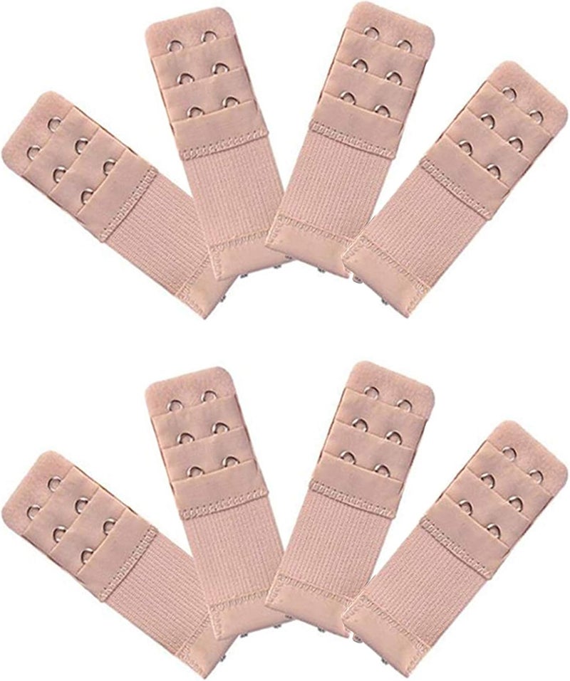 8 Pieces Women Bra Extenders 2 Hooks 3 Rows Elastic Bra Band Hook Strap Extensions Bra Accessories