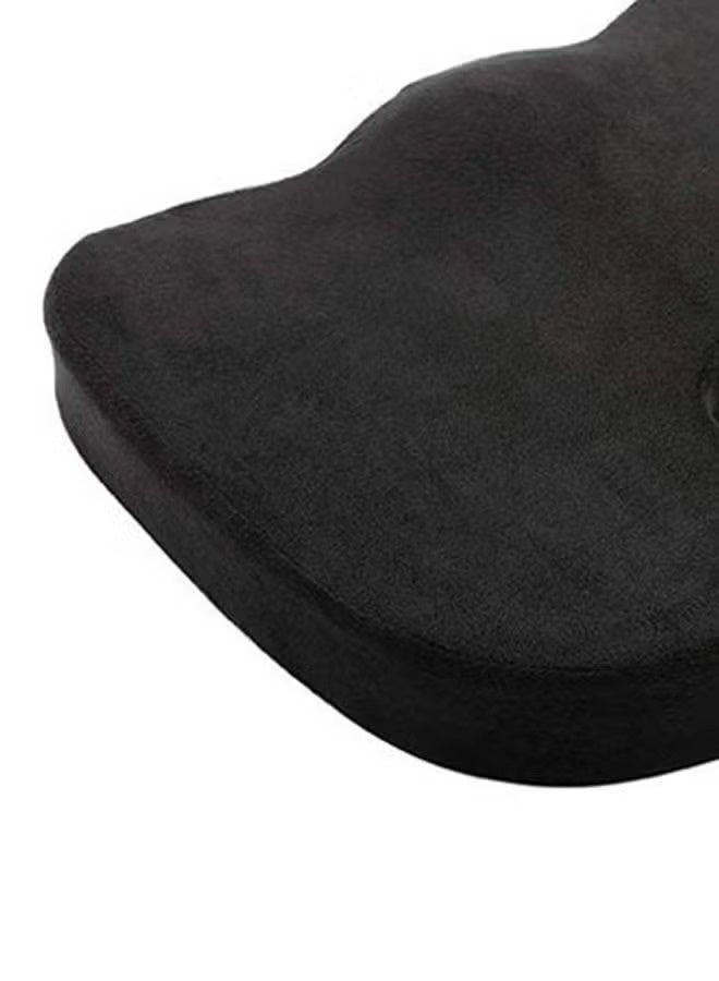 مقعد طبي من إسفنج ميموري فوم لتقويم العظام في منطقة العصعص مخمل أسود 35x30سم - Image 3