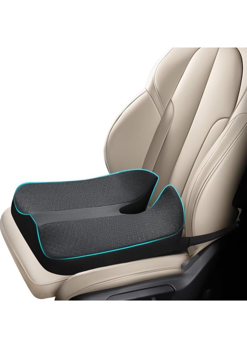 مقعد طبي من إسفنج ميموري فوم لتقويم العظام في منطقة العصعص مخمل أسود 35x30سم - Image 2