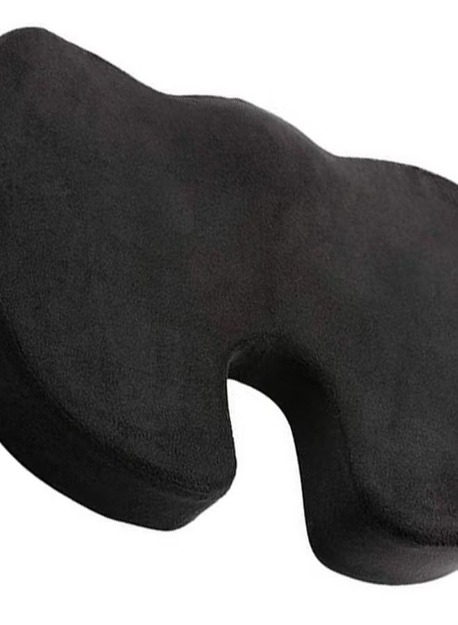 مقعد طبي من إسفنج ميموري فوم لتقويم العظام في منطقة العصعص مخمل أسود 35x30سم - Image 4