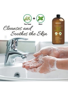 First Botany First Botany Tea Tree Mint Hand Soap - Liquid Hand Soap with Peppermint, Jojoba & Coconut Oil Multipurpose Liquid Soap Natural Bathroom Soap & Liquid hand wash - 16 oz  - Image 2