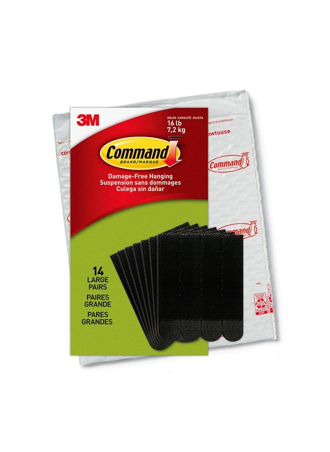 Command Command Large Picture Hanging Strips Damage Free Hanging Picture Hangers No Tools Wall Hanging Strips For Christmas Decorations 14 Black Adhesive Strip Pairs(28 Command Strips)  - Image 1