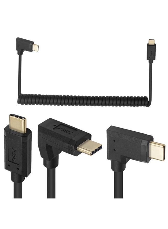 Spring Telescopic Cable 4K 60Hz With Audio And Video 3.1 Version Gold-plated Male-to-male Type-c Data Cable Charging Cable-Color:Wholesale - Image 1