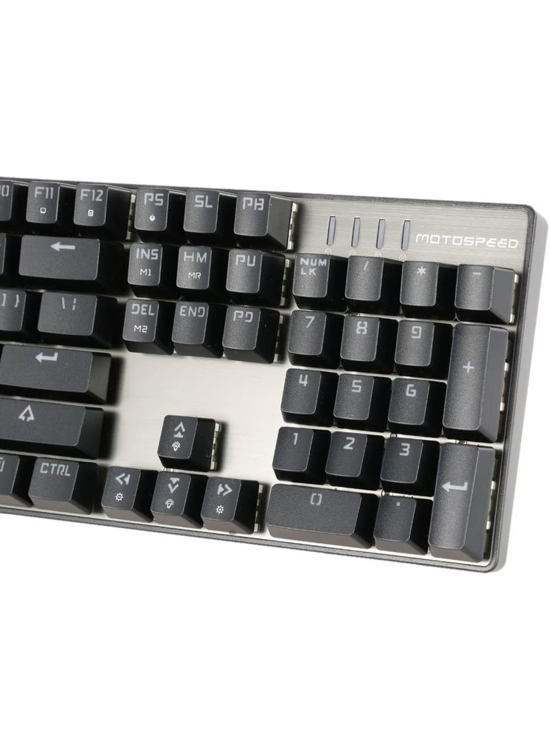 موتوسبيد لوحة مفاتيح الألعاب الميكانيكية CK104 مزودة بـ 104 مفاتيح، ومفاتيح حمراء، وإضاءة خلفية RGB، وخاصية منع التداخل، واختصارات FN، واتصال سلكي عبر USB - جاهزة للألعاب الإلكترونية مع أوضاع إضاءة خلفية مخصصة - حمراء - Image 3