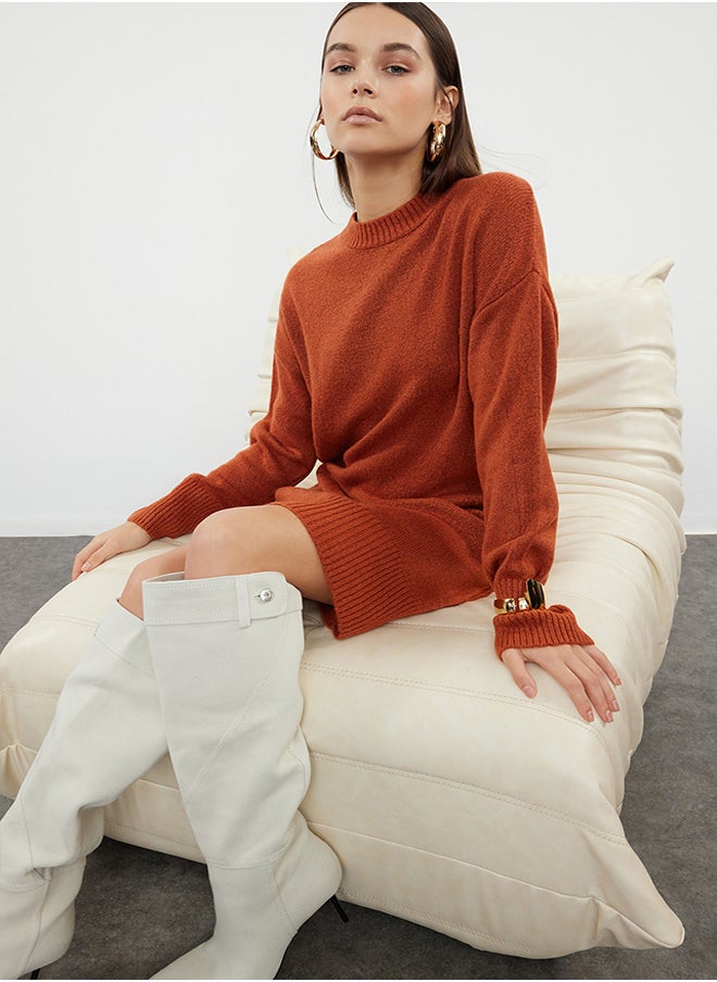 trendyol Tile Mini Knitwear Soft Textured Dress TWOAW24EL00035  - Image 1
