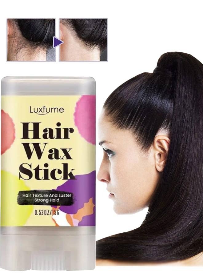 Luxfume Hair Wax Stick Hair Finishing Stick Anti Frizz Hair Flyaway Wax Tamer Edge Brush Hair Mascara Flyaway Hair Stick Moisturizing and Shine Enhancing Hair Finishing Gel 15g - Image 1