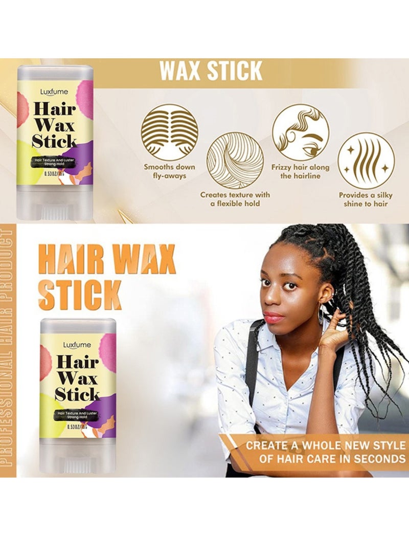 Luxfume Hair Wax Stick Hair Finishing Stick Anti Frizz Hair Flyaway Wax Tamer Edge Brush Hair Mascara Flyaway Hair Stick Moisturizing and Shine Enhancing Hair Finishing Gel 15g - Image 2