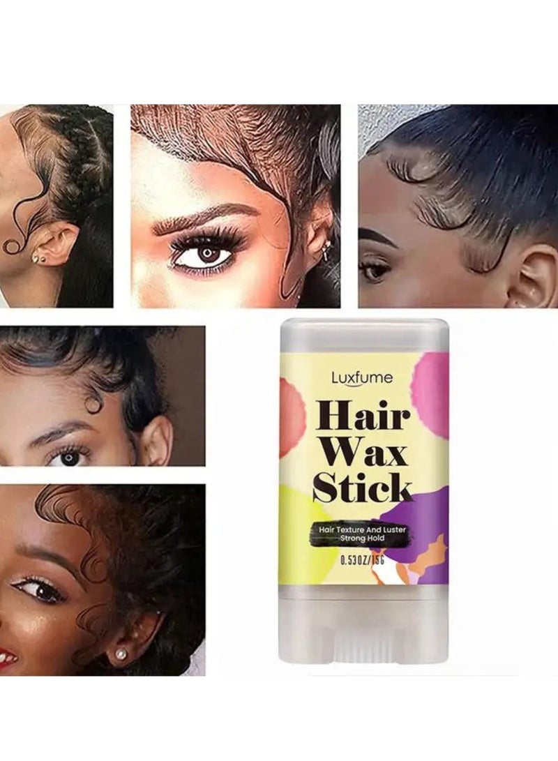 Luxfume Hair Wax Stick Hair Finishing Stick Anti Frizz Hair Flyaway Wax Tamer Edge Brush Hair Mascara Flyaway Hair Stick Moisturizing and Shine Enhancing Hair Finishing Gel 15g - Image 5