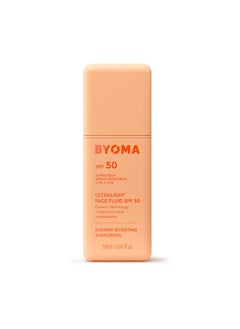 BYOMA BYOMA SPF 50 Face Fluid  UltraLightweight Facial Sunscreen for All Skin Tones  Luminous Glow No White Cast  SPF Moisturizer Strengthens Skin Barrier  169 floz 