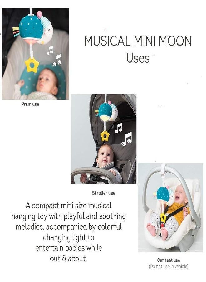 Taf Toys Taf Toys Musical Mini Moon, On-The-Go Pull Down Hanging Music and Lights Infant Toy | Parent and Baby’s Travel Companion, Soothe Baby, Keeps Baby Relaxed While Strolling, for Newborns and Up  - Image 3
