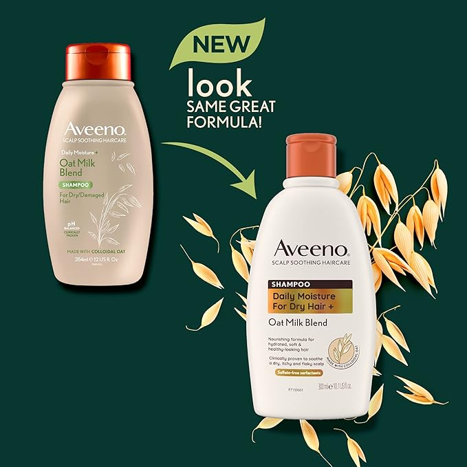 Aveeno hydrating oat milk scalp soothing shampoo for dry hair 300ml - Image 3