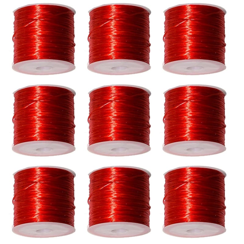 Jewellery Elastic Crystal Thread | Size : 0.5mm | Qty : 1Roll-25-30mtr Roll | Red