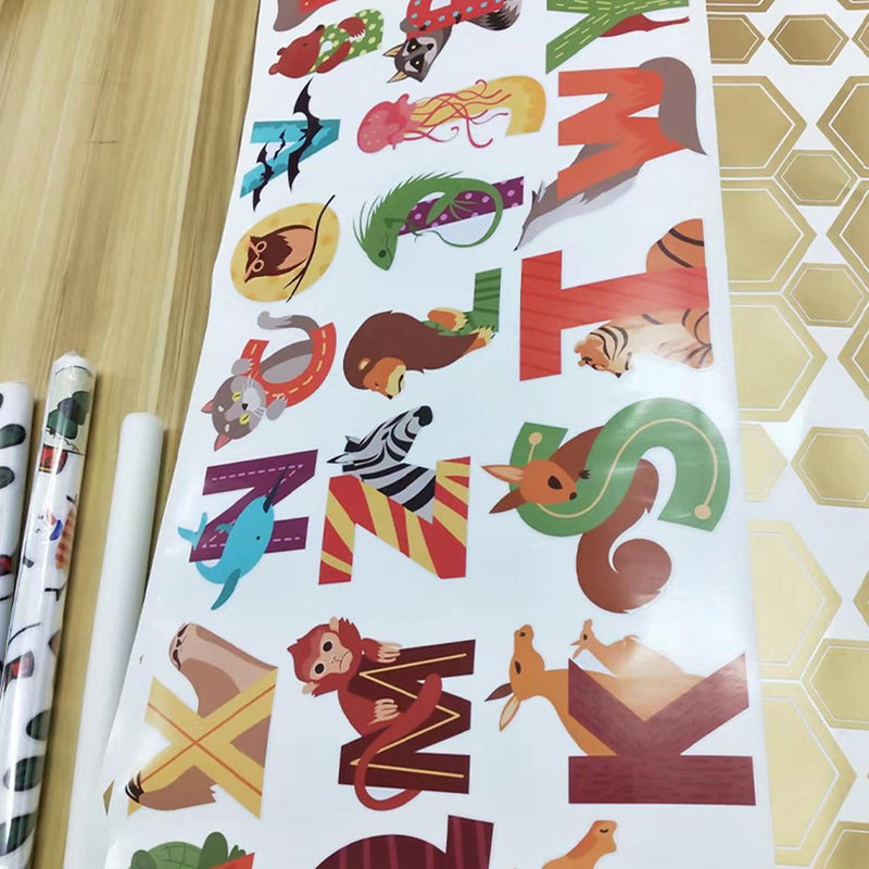 🏠 ملصقات جدارية لحروف الأبجدية بطبعة حيوانات مثالية للمدارس والمنازل - Image 3