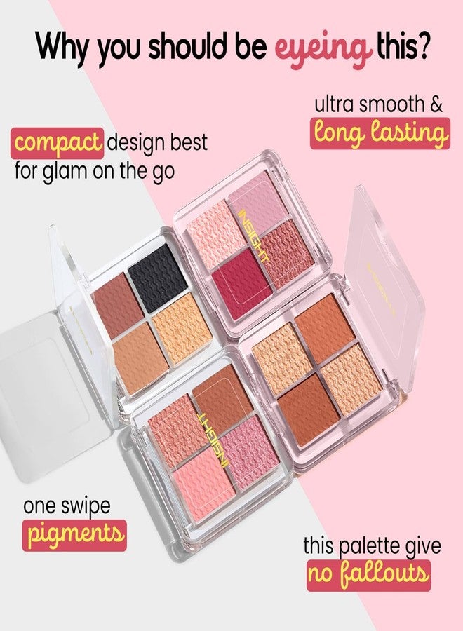 INSIGHT Ready Set Glam Eyeshadow Palette - Blush Bash (11g) | Highly Pigmented | Buttery Smooth Texture | Easy to Blend | Long-Lasting Wear | Travel-Friendly | Suitable for All Skin Tones | Ideal for Daily & Party Makeup - Image 3