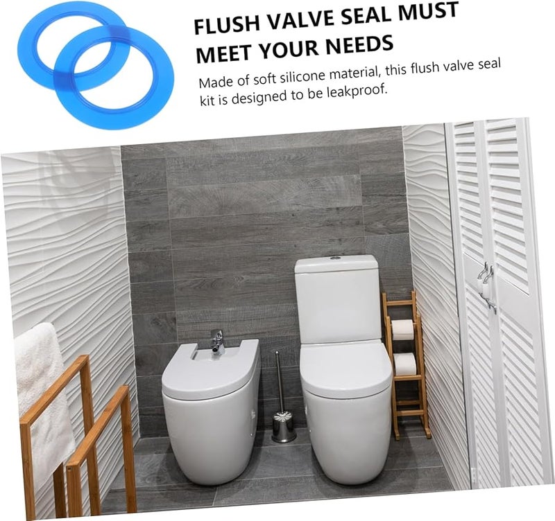 2 قطعة عالمية خاتم استبدال صمام دافق خزان المرحاض من السيليكون سهل التركيب - Image 4