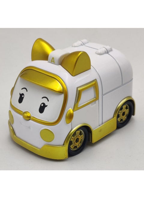 South Korea Purley Police Car Static Model Alloy Car Model Children Boy Toy Car Ornaments-Color:Golden Amba Ambulance (bulk Without Box)