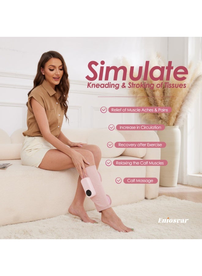 Professional Wireless Leg Massager with Heat  Air Compression, 3+3 Intensity for Deep Muscle Relief, Circulation - Calf Massager for Recovery (1 PC, Pink) - Image 5