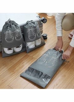 Excefore Travel Shoe Bag,Non-Woven Storage Dustproof with Rope for Men and Women Large Shoes Pouch Packing Organizers, Black - 10 PCS,Grey  - Image 4