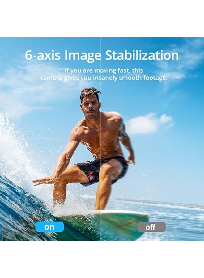 أكاسو AKASO Brave 7 كاميرا أكشن 4K بدقة 30FPS، 20MP، مقاومة للماء IPX8، شاشة لمس، تحكم صوتي، WiFi، زوم، كارت microSDXC U3 سعة 128GB، بطاريتان 1350mAh - Image 5
