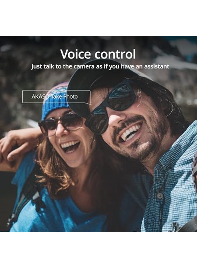 أكاسو AKASO Brave 7 كاميرا أكشن 4K بدقة 30FPS، 20MP، مقاومة للماء IPX8، شاشة لمس، تحكم صوتي، WiFi، زوم، كارت microSDXC U3 سعة 128GB، بطاريتان 1350mAh - Image 4