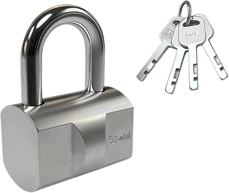 Stainless Steel Padlock 50mm Anti Pick Anti Theft Waterproof Rustproof Door Locker Security Lock - Image 1