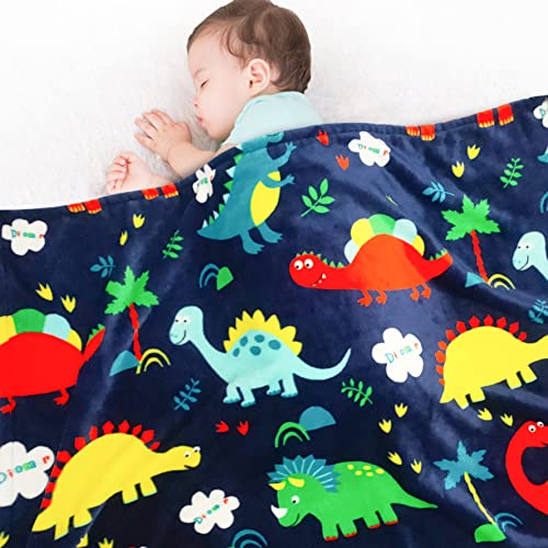 Lukeight Toddler Blanket for Boys and Girls, Plush and Thick Dinosaur Blanket Birthday Gifts for Toddler and Baby (Dinosaur, 30x40 Inches) - Image 1