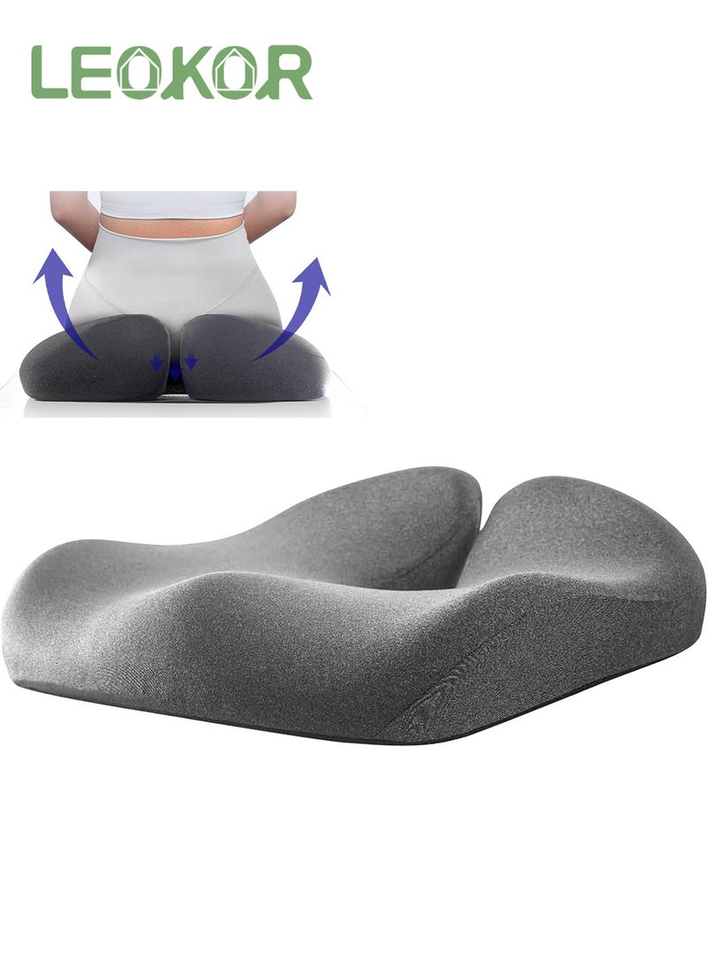 LEOKOR Office Chair Cushion, Memory Foam Seat Cushion for Office Chair Pressure Relief Sciatica and Tailbone Pain Relief for Long Sitting , for Office Chair, Gaming Chair and Car Seat  - Image 1