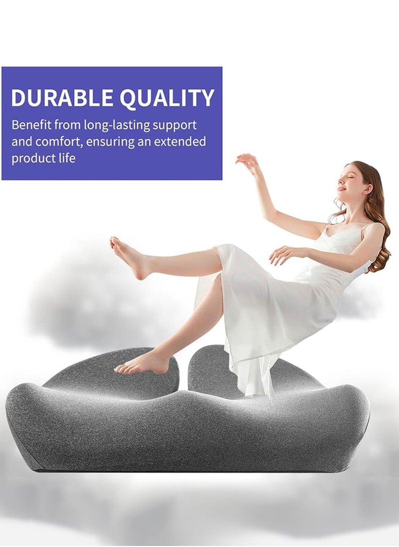 LEOKOR Office Chair Cushion, Memory Foam Seat Cushion for Office Chair Pressure Relief Sciatica and Tailbone Pain Relief for Long Sitting , for Office Chair, Gaming Chair and Car Seat  - Image 2