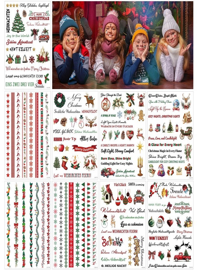 Airnogo 150 Pcs Christmas Tattoos for Kids - Stocking Stuffers for Kids, Christmas Party Favors for Girls & Boys, Temporary Tattoos Stickers, Xmas Party Supplies - Image 2