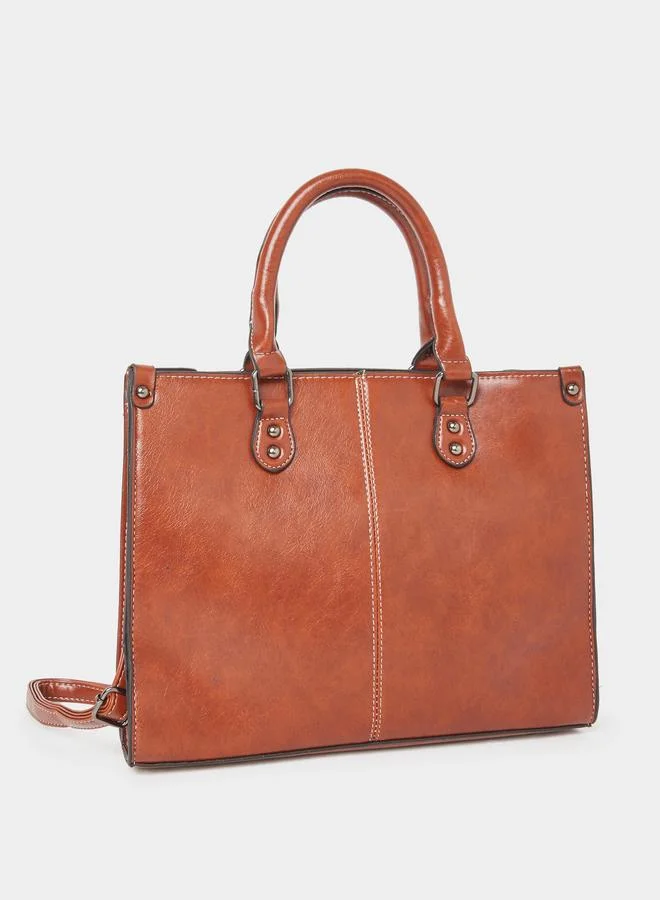 تايك تو Take Two Solid Dual Handles Handbag with Adjustable Strap
