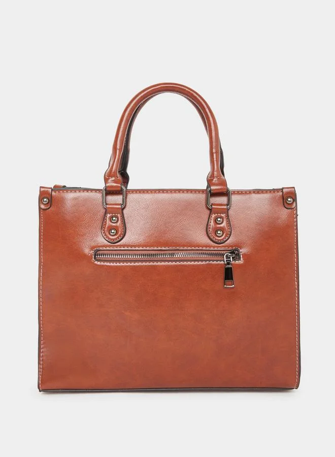 تايك تو Take Two Solid Dual Handles Handbag with Adjustable Strap