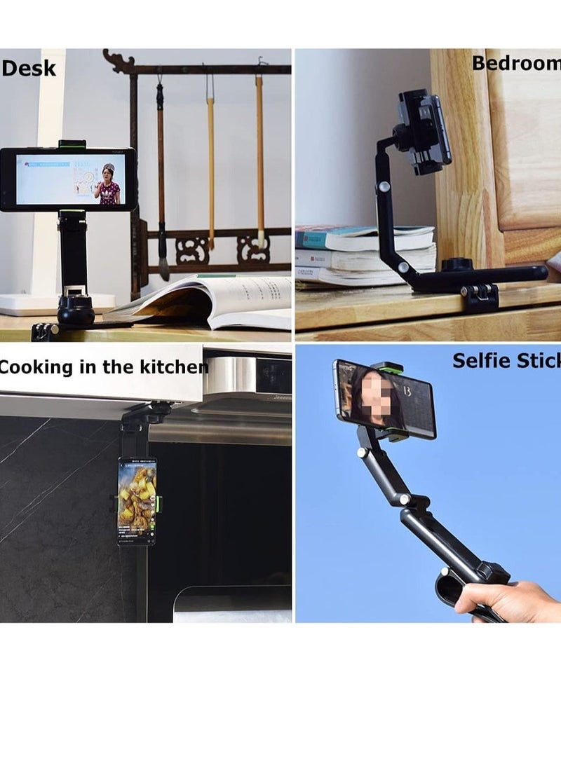 ELTRAZONE Car Phone Holder Mount Multifunctional Cell Phone Stand HIYITKS Universal Adjustable Arm Cradles Car Holder Mount Phone Car Clip Mount for Sun Visor Rearview Mirror Steering Wheel (Green) - Image 5