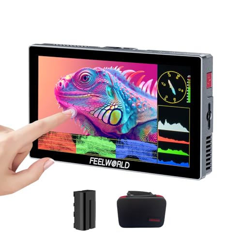 FEELWORLD P6X 55 DSLR Video Monitor Bundle with 1000nits UltraBright Screen 4K HDMI Input 3D LUT Support Aluminum Build Battery Carry Case for OutdoorIndoor Shooting - Image 1