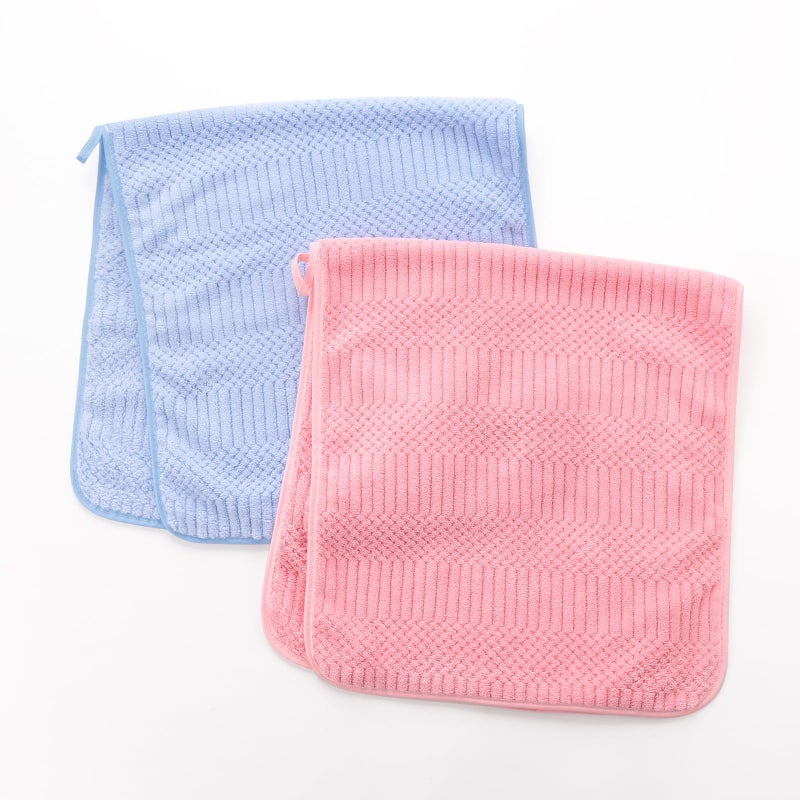 Homestic 2 Piece Hand Towel Set|280 GSM|Gtm & Workout Towels|Super Absorbent & Antibacterial Treatment|Small Size, Travel Friendly (Blue & Pink) - Image 1