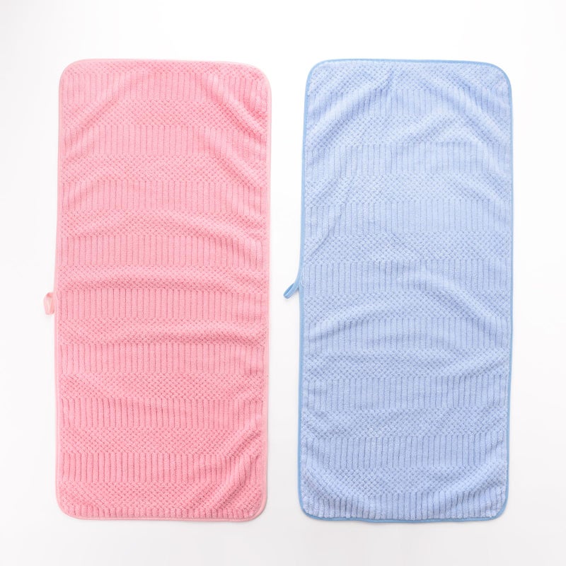 Homestic 2 Piece Hand Towel Set|280 GSM|Gtm & Workout Towels|Super Absorbent & Antibacterial Treatment|Small Size, Travel Friendly (Blue & Pink) - Image 4