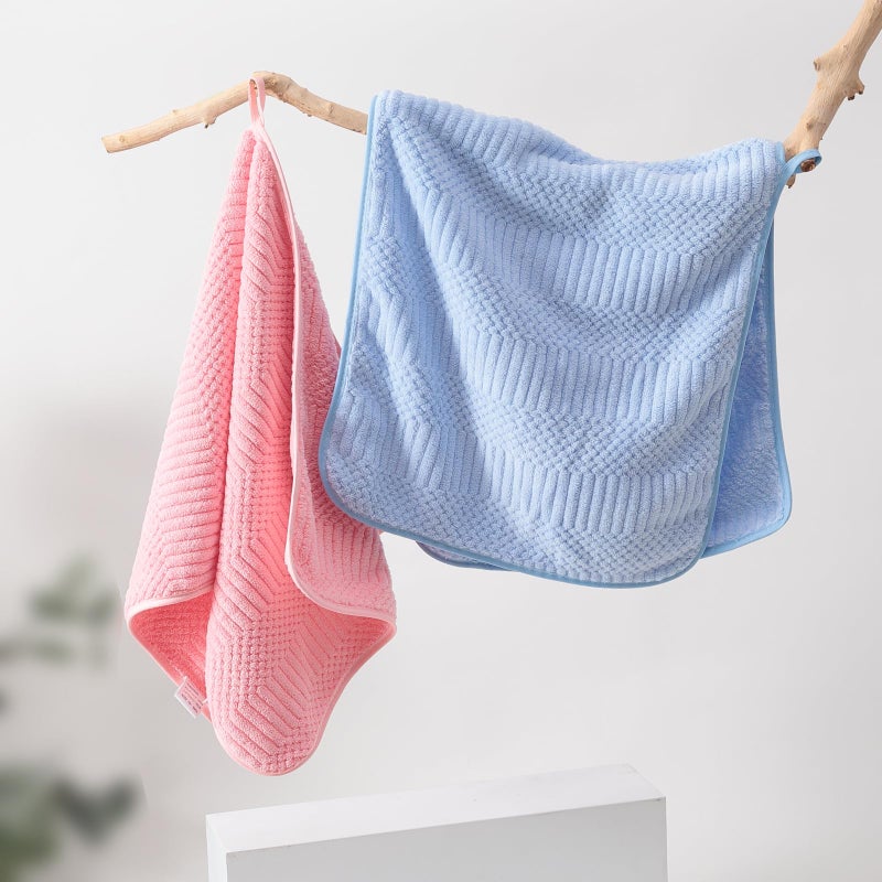 Homestic 2 Piece Hand Towel Set|280 GSM|Gtm & Workout Towels|Super Absorbent & Antibacterial Treatment|Small Size, Travel Friendly (Blue & Pink) - Image 3