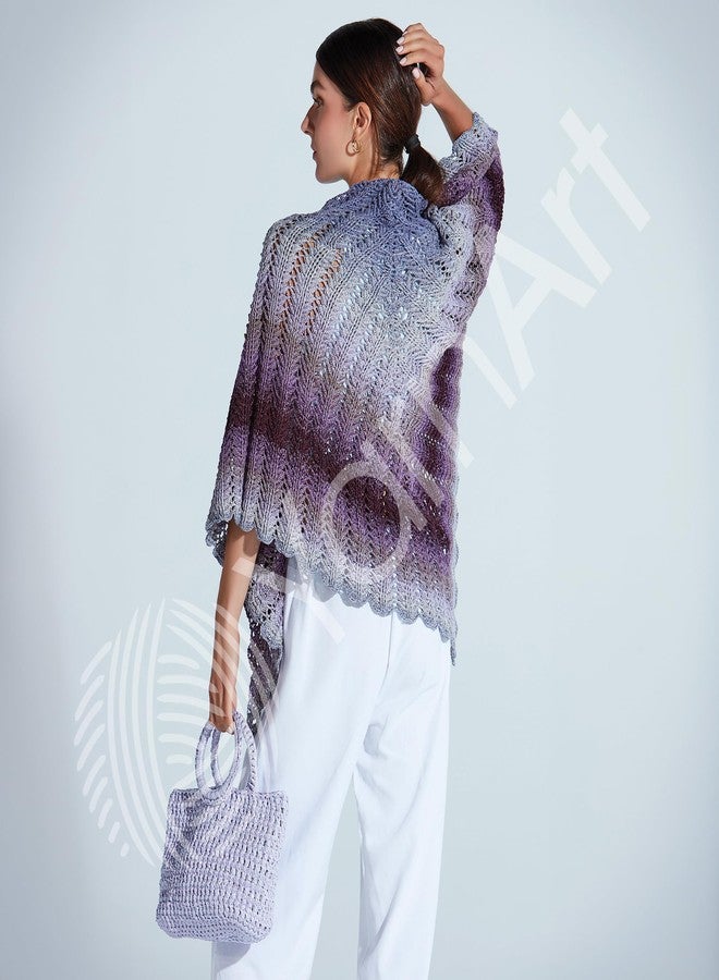 YarnArt Flowers Moonlight - Gradient Cotton Acrylic Yarn with Metallic Lurex, 9.17oz (250g), 1093 Yards - Shiny, Multicolor Cake Yarn for Crochet, Knitting, Shawls & DIY Projects (3254) - Image 4