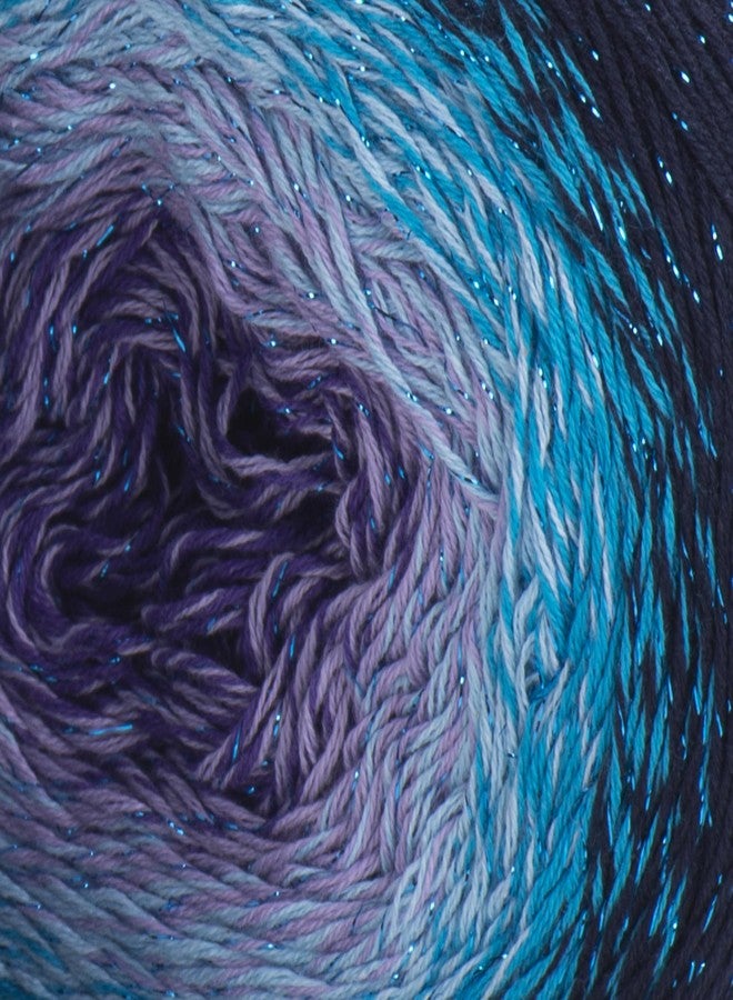 YarnArt Flowers Moonlight - Gradient Cotton Acrylic Yarn with Metallic Lurex, 9.17oz (250g), 1093 Yards - Shiny, Multicolor Cake Yarn for Crochet, Knitting, Shawls & DIY Projects (3254) - Image 2