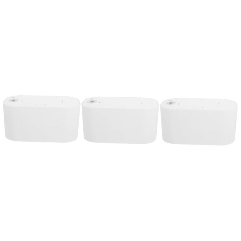 White 3pcs Car Tissue Holder Travel Essentials Wet Tissue Warmer Temperature Control - Image 2