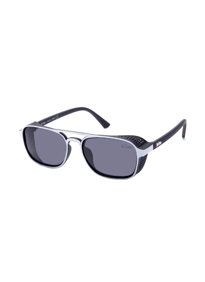 Lee Cooper Polarized PC Grey with Fashion type, Round Shape48-15-125 mm Size, 0.74MM POLARZIED Lens Material, Black With White Frame Color