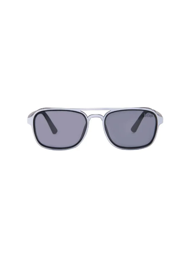 Lee Cooper Polarized Sunglasses Black With White Frame Grey Mirror Lens 48mm  - LCK111C03