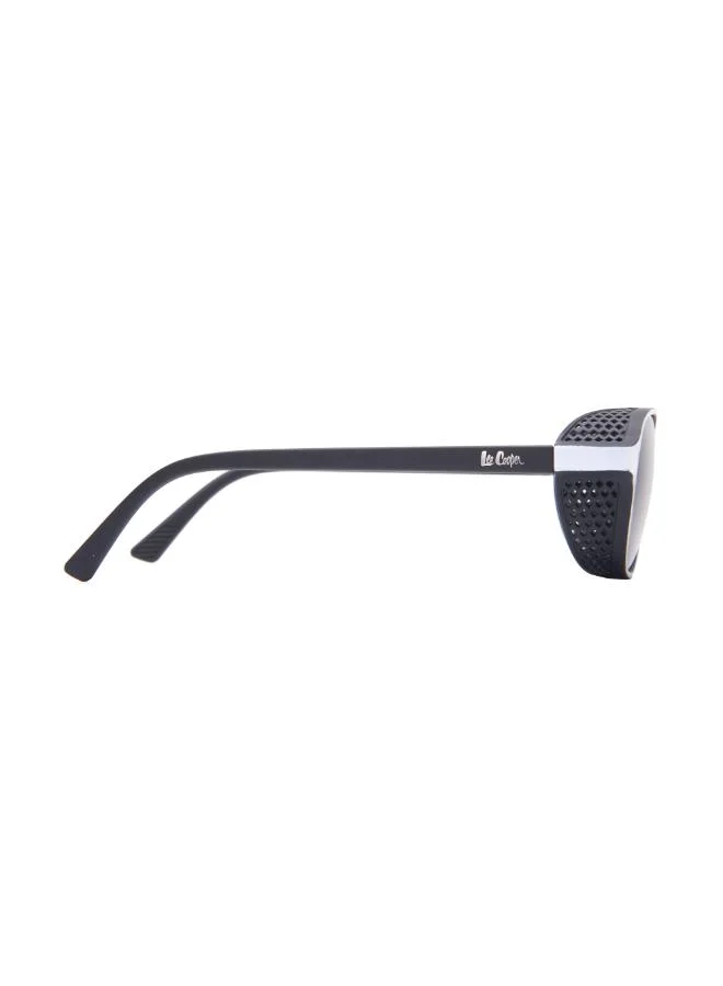 Lee Cooper Polarized Sunglasses Black With White Frame Grey Mirror Lens 48mm  - LCK111C03