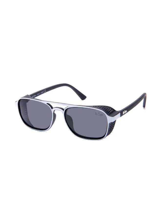 Lee Cooper Polarized Sunglasses Black With White Frame Grey Mirror Lens 48mm  - LCK111C03