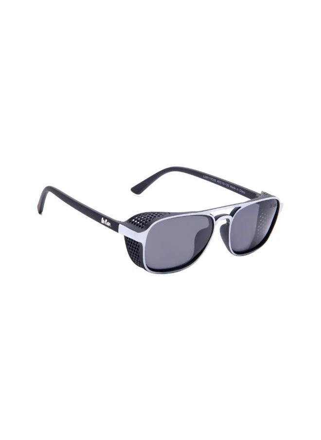 Lee Cooper Polarized Sunglasses Black With White Frame Grey Mirror Lens 48mm  - LCK111C03