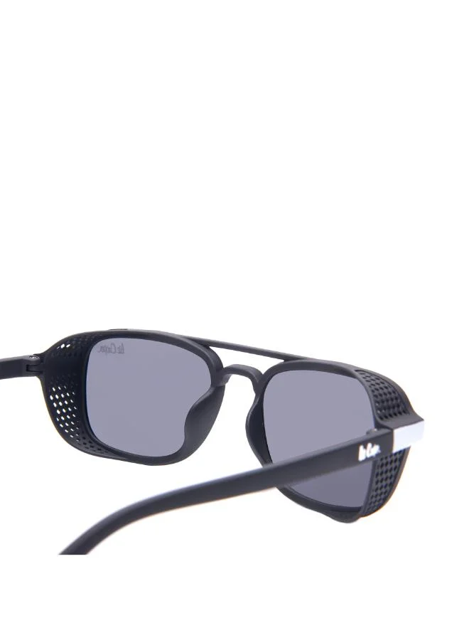 Lee Cooper Polarized Sunglasses Black With White Frame Grey Mirror Lens 48mm  - LCK111C03