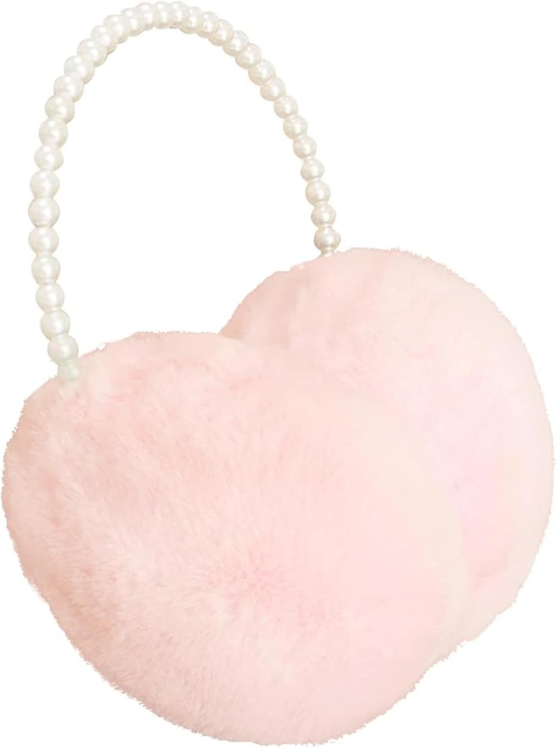 RONRONS Women Soft Plush Earmuffs Outdoor Warmers with Pearl Headband - Image 1