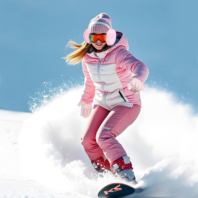 RONRONS Women Soft Plush Earmuffs Outdoor Warmers with Pearl Headband - Image 3