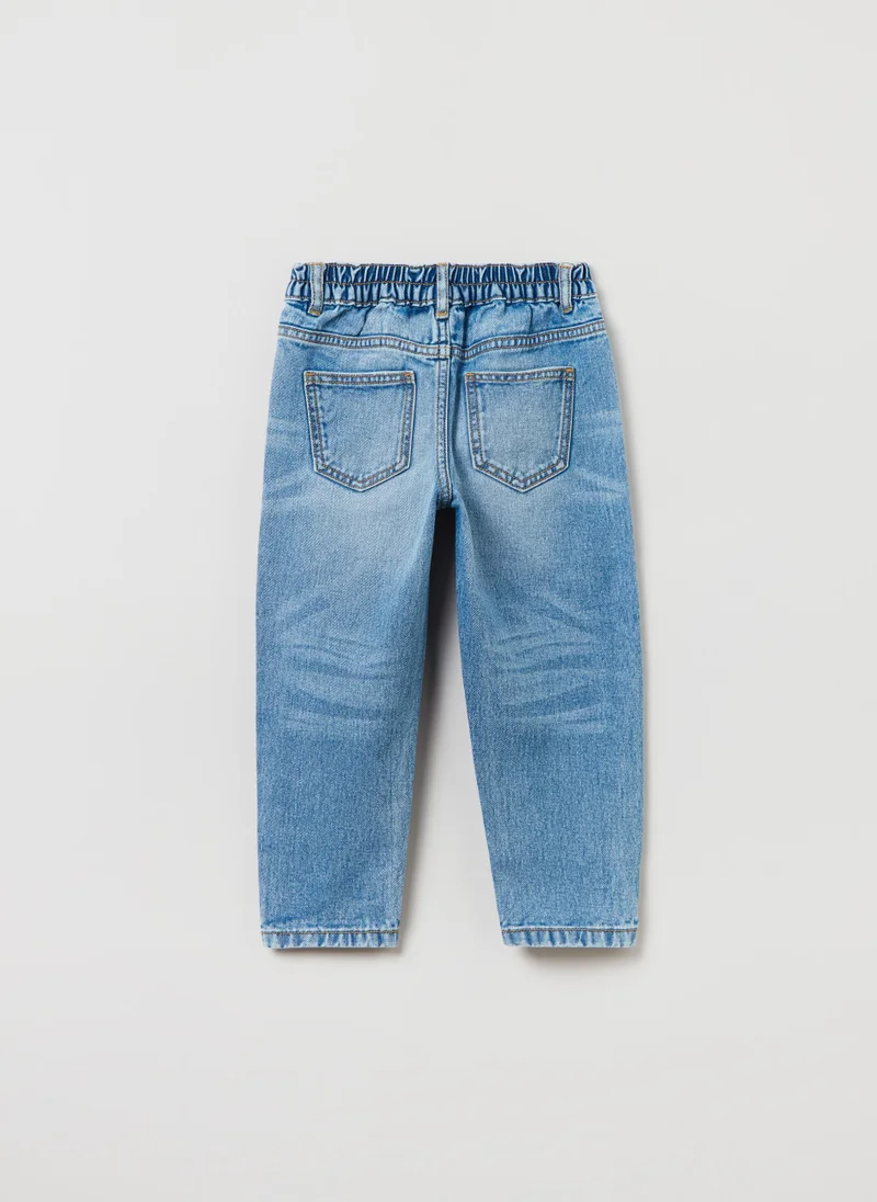 او في اس OVS Mum-Fit Jeans With Abrasions