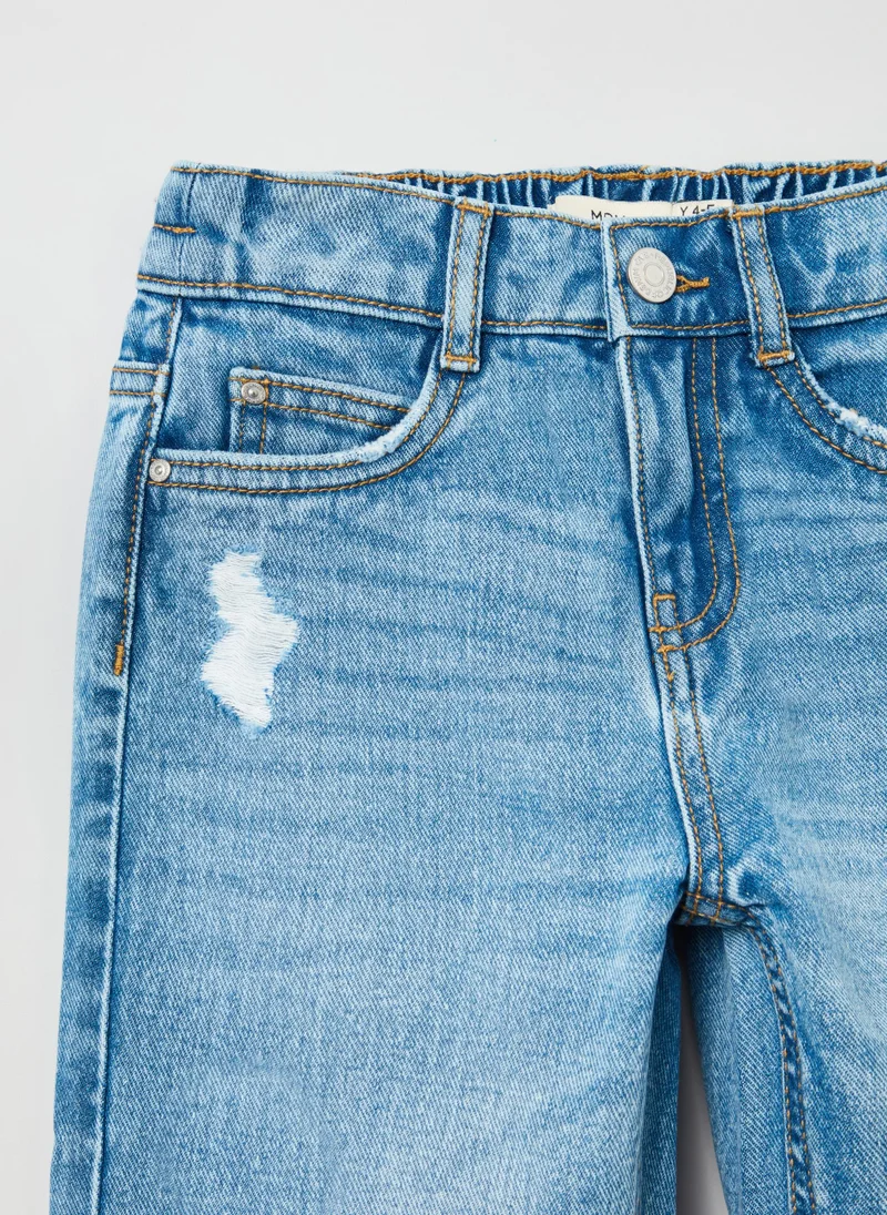 او في اس OVS Mum-Fit Jeans With Abrasions